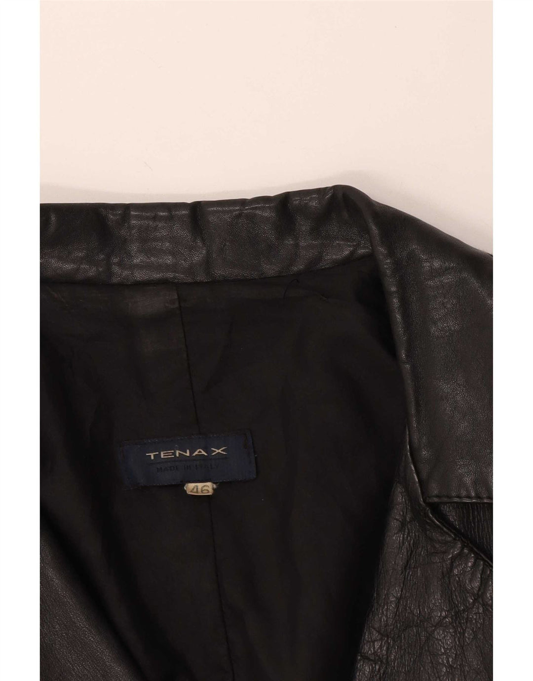 Tenax Abrigo de cuero para mujer IT 46 Grande Negro