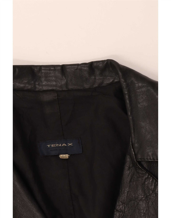 Tenax Abrigo de cuero para mujer IT 46 Grande Negro