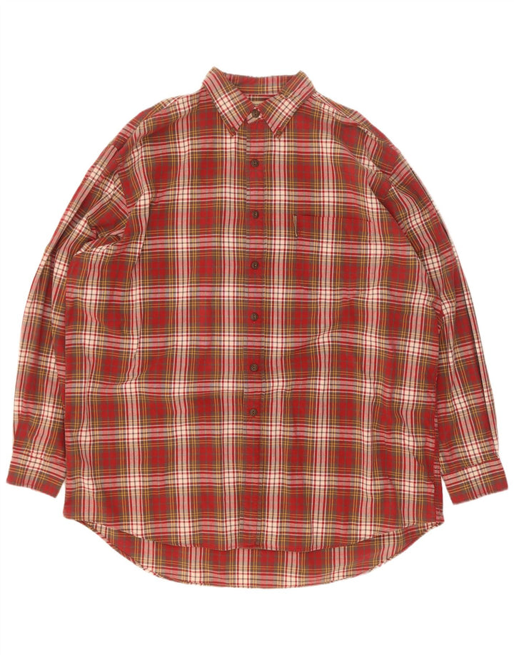 Abercrombie & Fitch Camisa grande para hombre 2XL Cuadros rojos