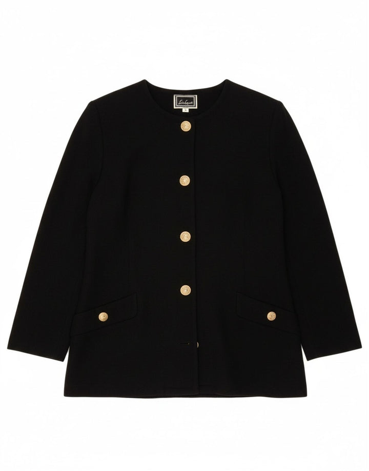 Luisa Spagnoli Chaqueta tipo blazer de 5 botones para mujer UK 40 Medium Black