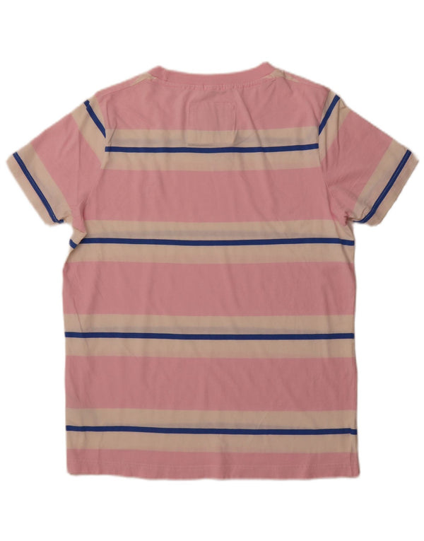 ABERCROMBIE & FITCH Camiseta musculosa para hombre XL Algodón a rayas rosa