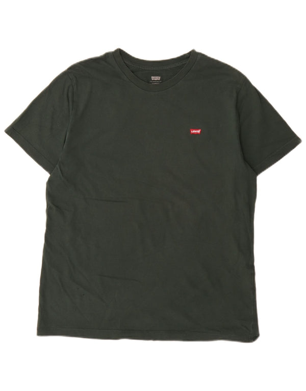 Levi's Camiseta estándar para hombre Top de algodón verde medio