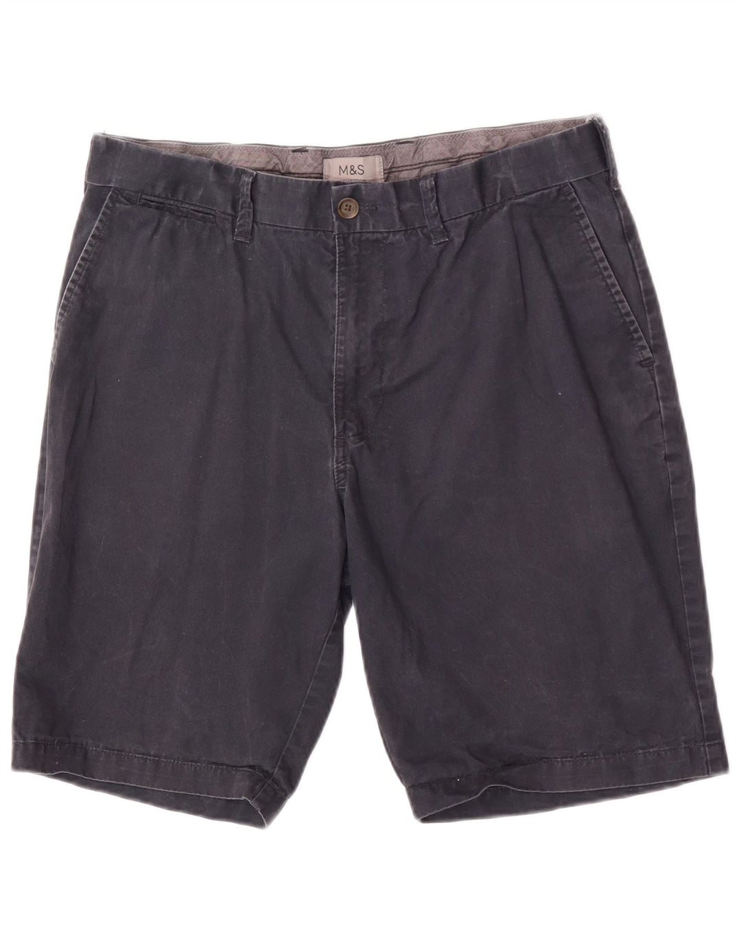 Marks & Spencer Pantalones cortos chinos para hombre W34 Grande Algodón azul marino