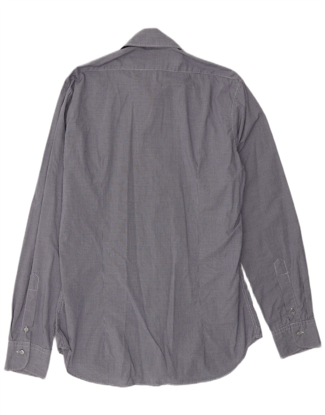 SIVIGLIA Camisa para hombre Talla 40 15 3/4 Mediano Azul marino Gingham