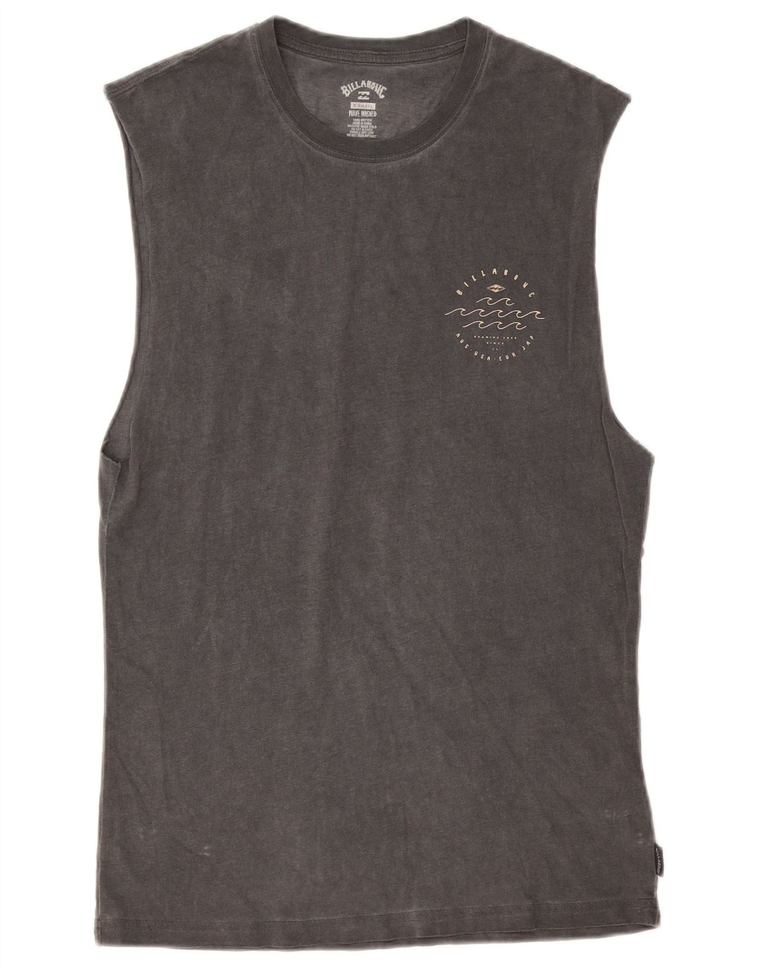Billabong Hombre Gráfico Chaleco Top XS Algodón Gris