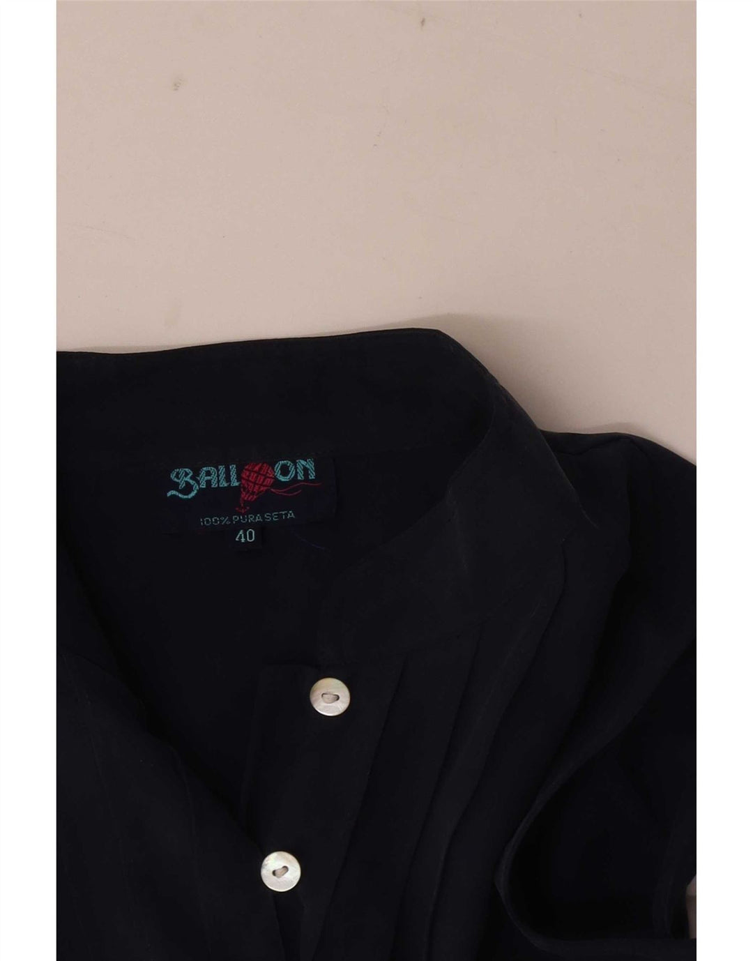 Blusa tipo camisa sin mangas para mujer Balloon EU 40 Seda azul marino mediana