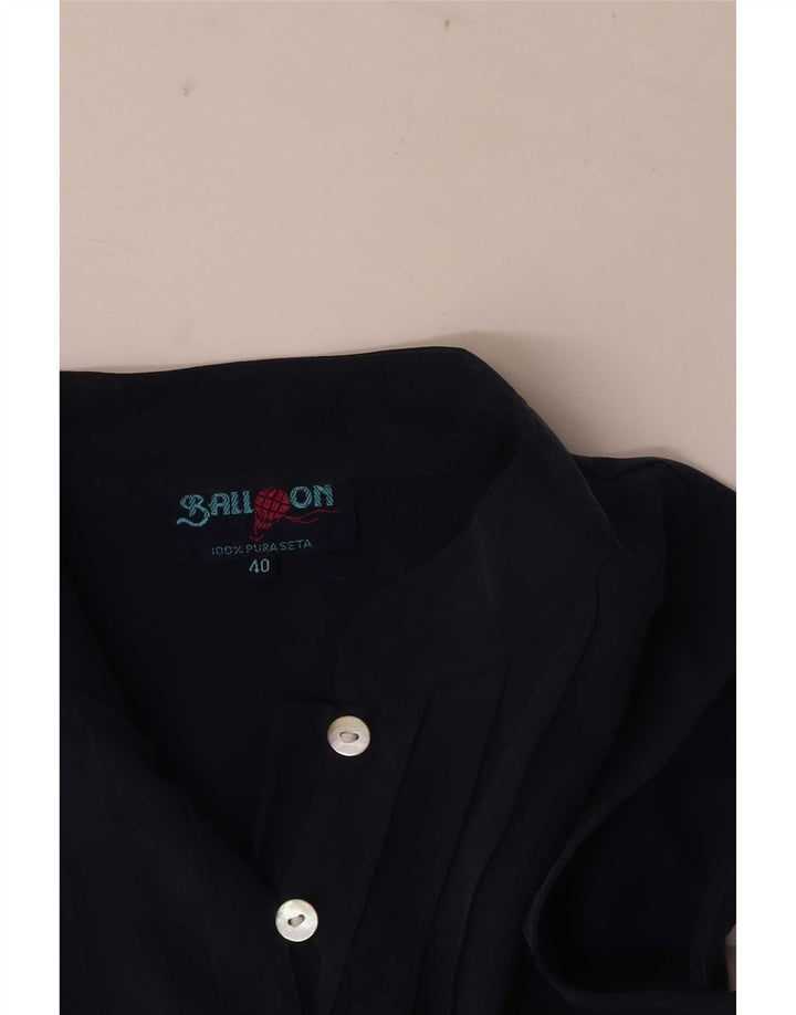 Blusa tipo camisa sin mangas para mujer Balloon EU 40 Seda azul marino mediana