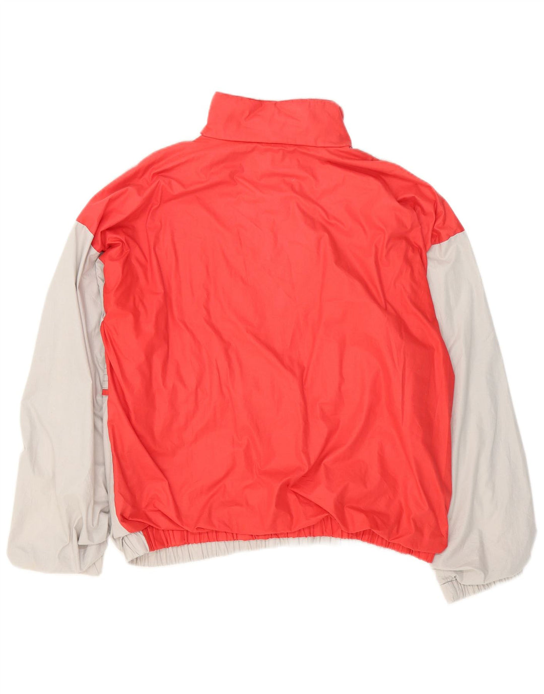 Vintage hombres pullover chándal top chaqueta grande gris colorblock algodón