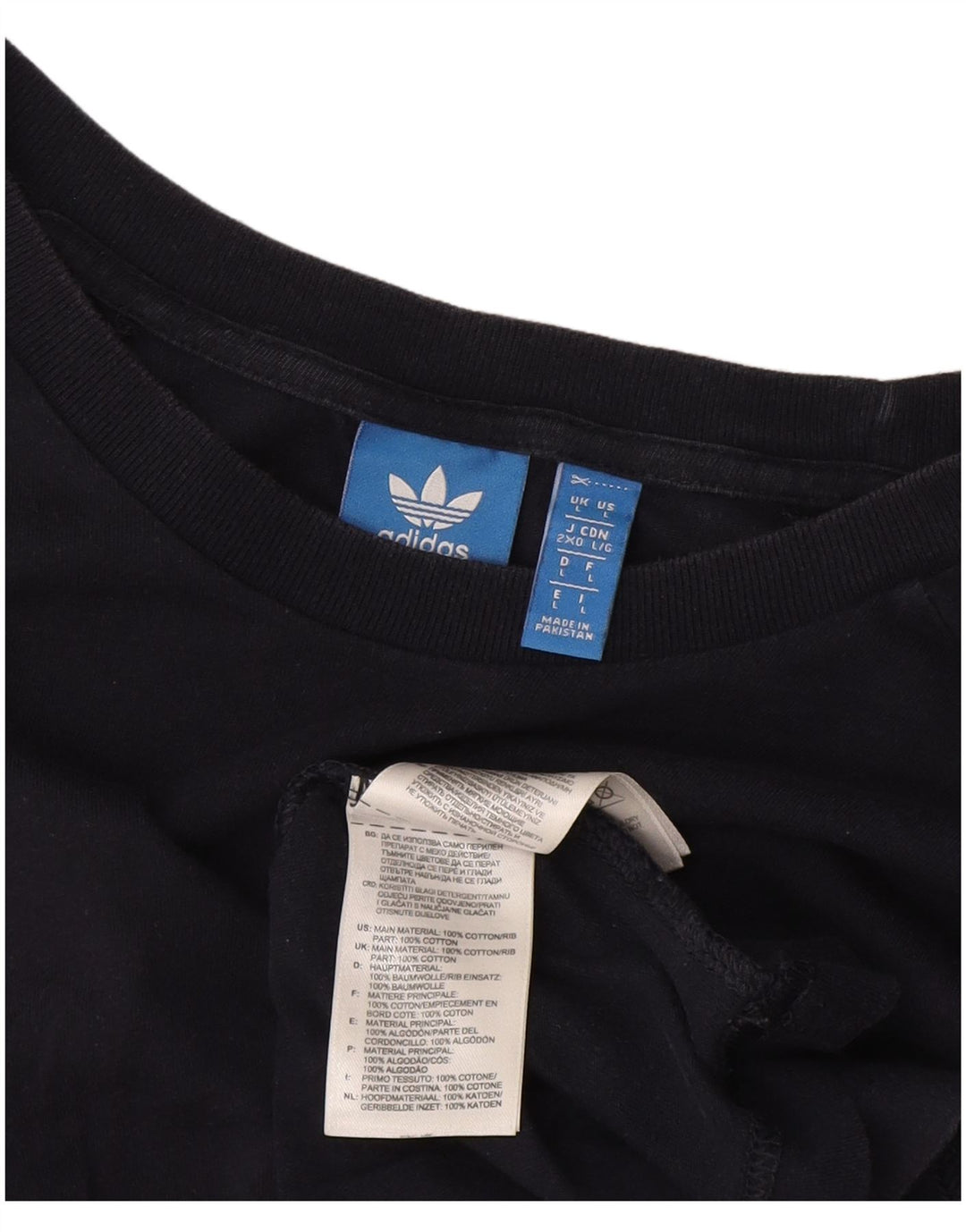Adidas - Camiseta para hombre, talla grande, algodón negro