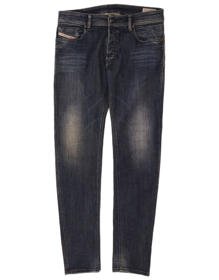 DIESEL Vaqueros pitillo ajustados Sleenker para hombre W33 L32 Algodón azul marino