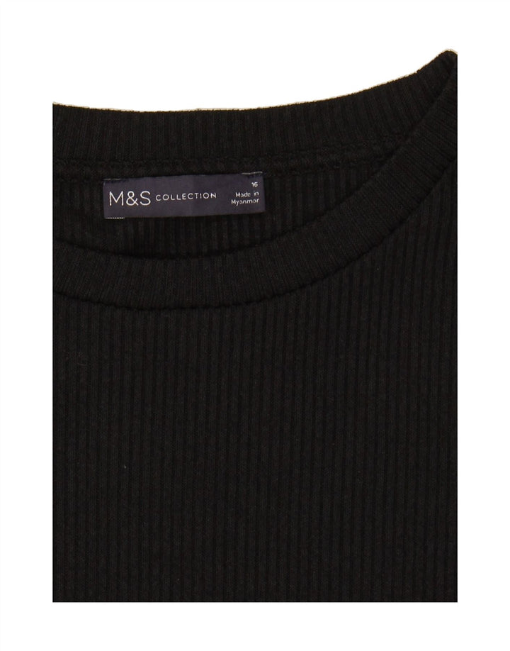 MARKS & SPENCER Womens Vest Top UK 16 Large Black Polyester Vintage Marks & Spencer and Second-Hand Marks & Spencer from Messina Hembry 