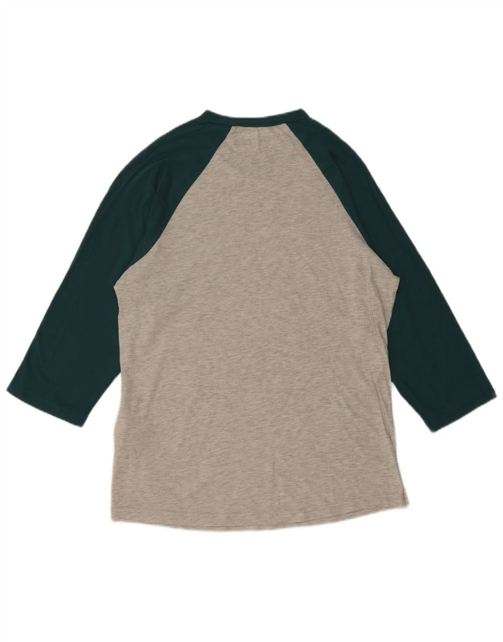 VANS Hombre Custom Fit Graphic Top Manga 3/4 Pequeño Gris Colorblock Algodón