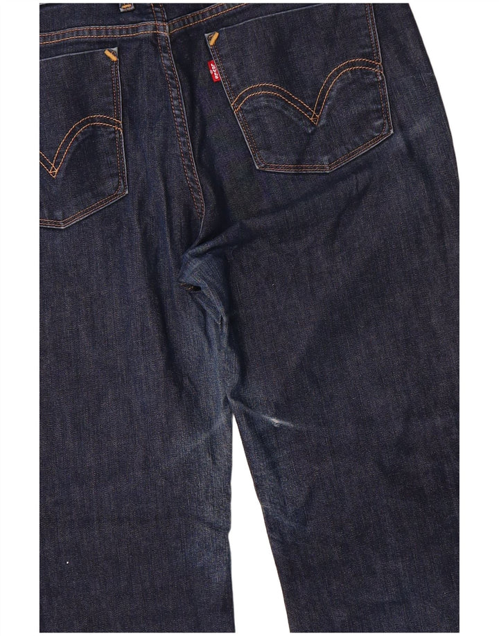 LEVI'S Womens 627 Straight Jeans W34 L28 Navy Blue Cotton