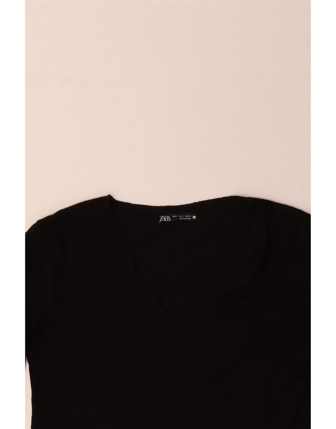 ZARA Mujer Top Manga Larga ES 40 Small Negro