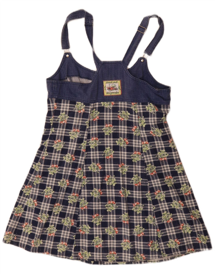 Colmar Minivestido Peto para Mujer UK 40 Mediano Azul Marino Cuadros Algodón