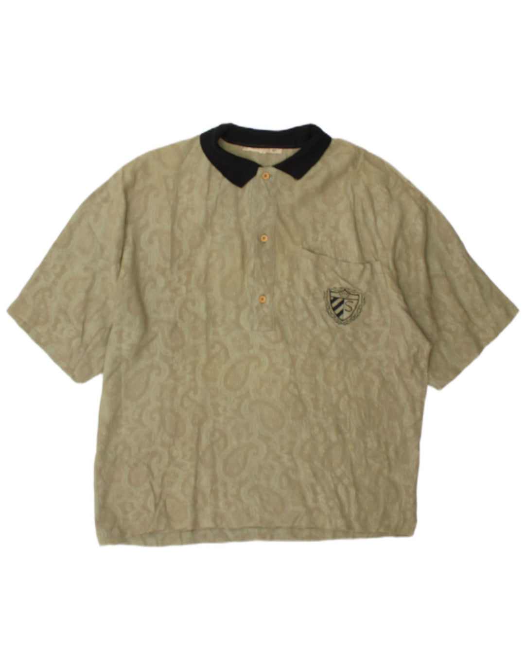 Silenzio Polo Hombre Small Khaki Paisley