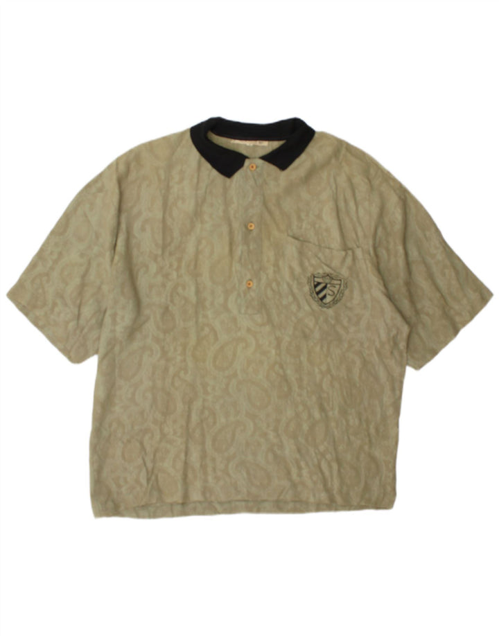 Silenzio Polo Hombre Small Khaki Paisley