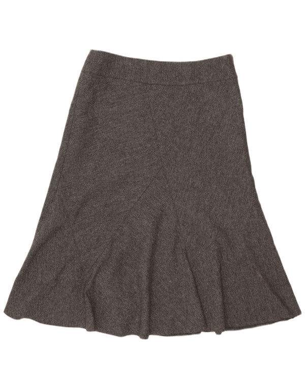 Marks & Spencer Falda acampanada para mujer UK 12 Medium W32 Lana virgen moteada gris