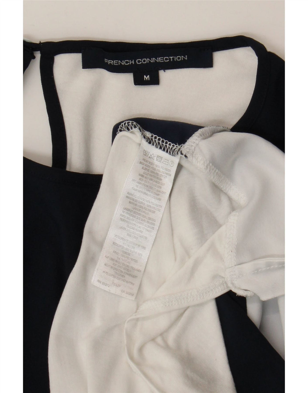 French Connection Camiseta para mujer Top UK 44 Medium Azul marino Colorblock