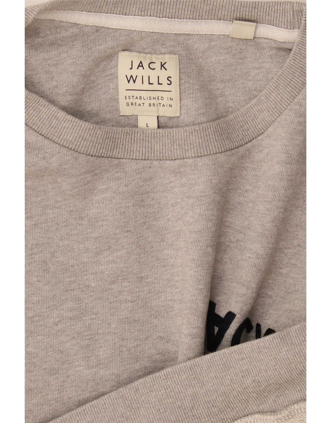Jack Wills Sudadera con gráfico para Hombre, Jersey, Grande, Gris