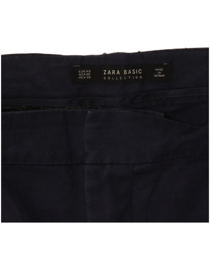 Zara Mujer Pantalón Chino Slim EU 40 Medium W30 L26 Azul Marino