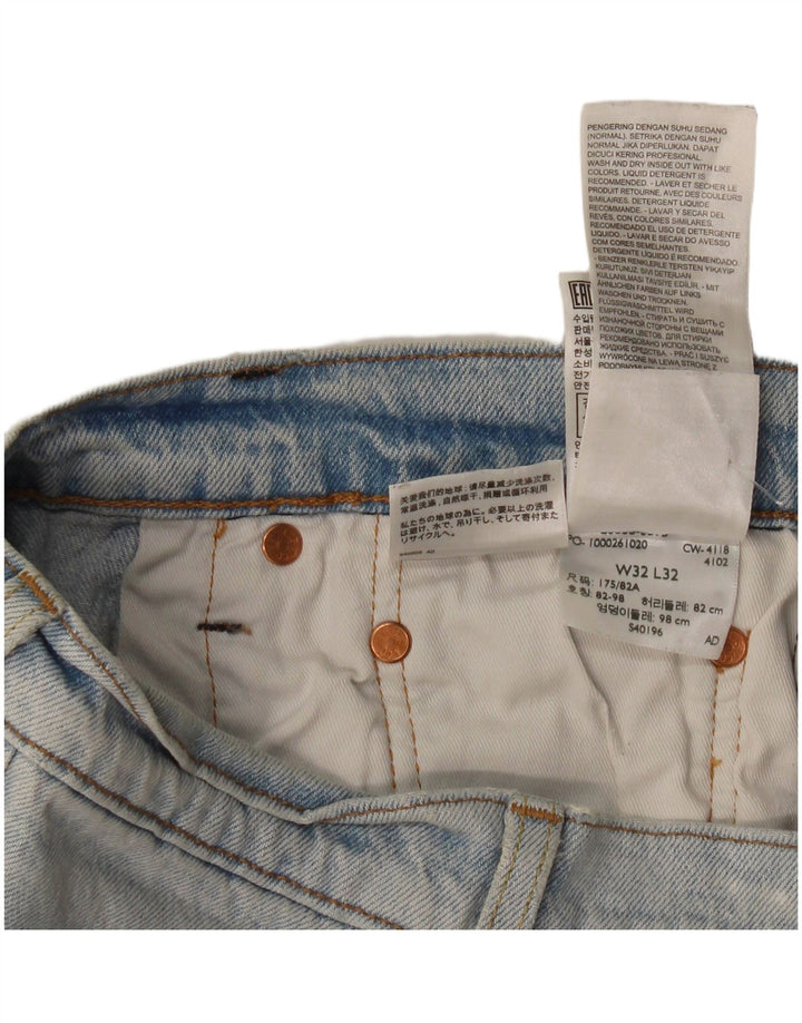 Levi's Mujer 512 Denim Pantalones Calientes Desgastados W32 Algodón Azul Grande