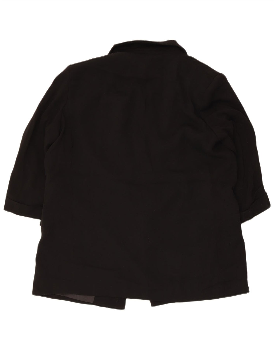 Zara Mujer Chaqueta Americana Abierta Manga 3/4 UK 40 XL Poliéster Negro