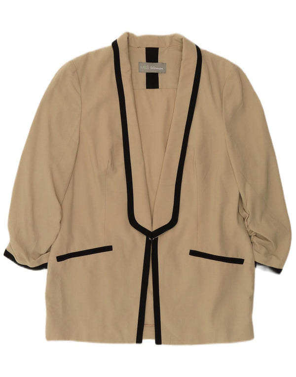 Marks & Spencer Chaqueta Americana Abierta de Manga 3/4 para Mujer UK 40 Medium Beige