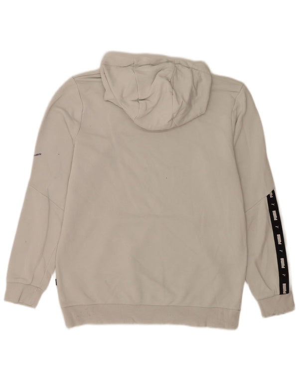 Puma Hombre Sudadera Con Capucha Gráfica Jersey De Algodón Gris Medio