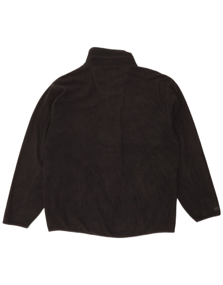 NAUTICA Mens Zip Neck Fleece Jumper Large Black Polyester