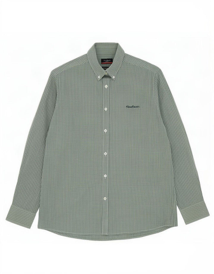 Pierre Cardin Camisa Regular Fit Hombre XL Poliéster Vichy Verde