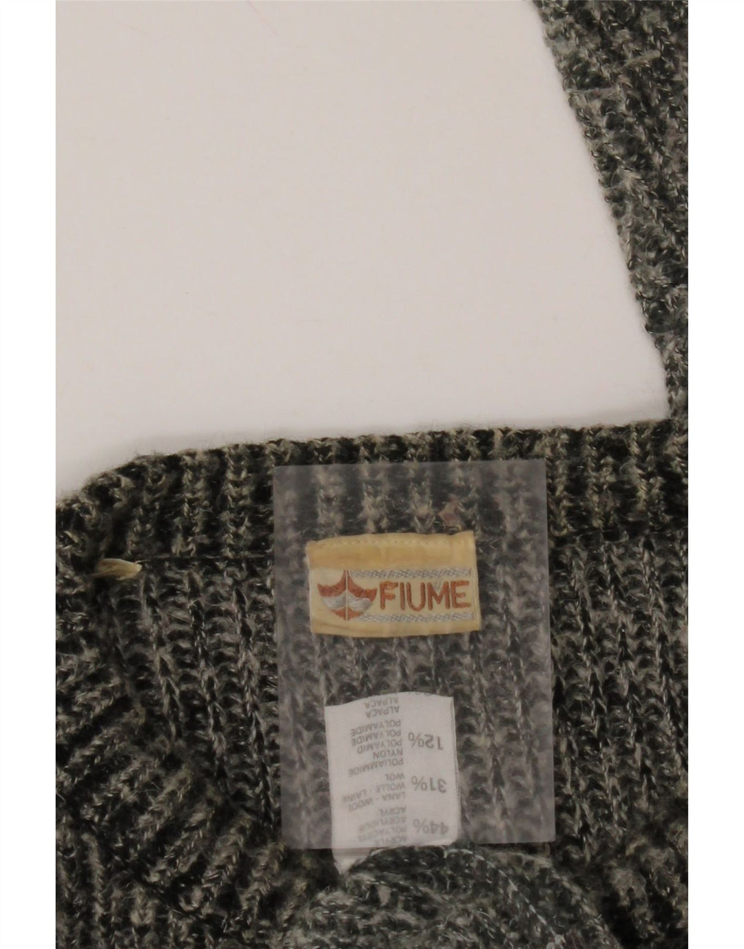 FIUME Suéter de cuello redondo para hombre 2XL Gris Colorblock Acrílico