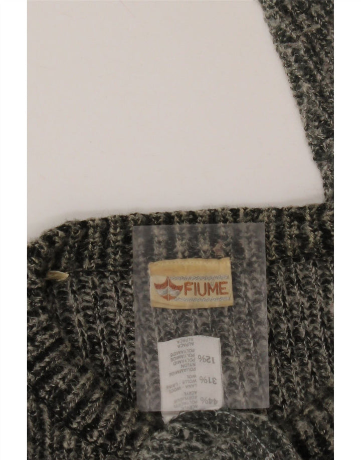 FIUME Suéter de cuello redondo para hombre 2XL Gris Colorblock Acrílico