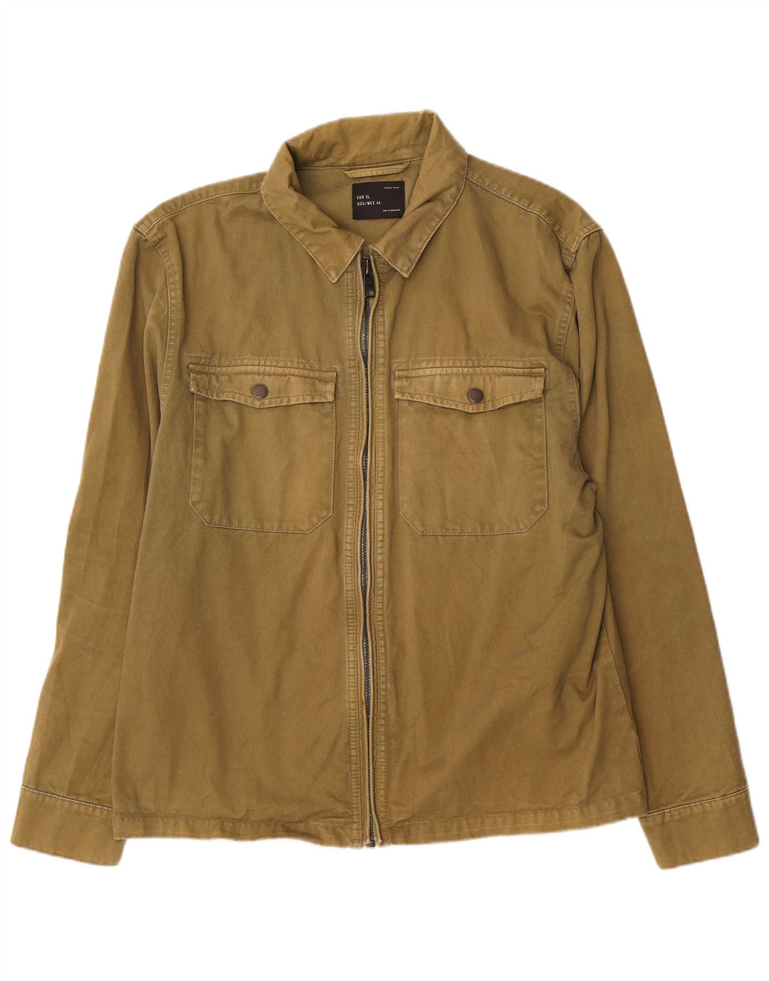 Zara Hombre Cazadora Bomber UK 42 XL Algodón Verde