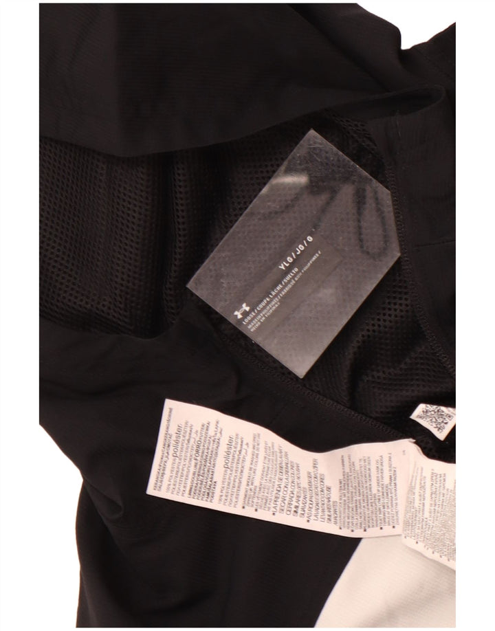 Under Armour Chaqueta impermeable con capucha para niños 11-12 años Grande Negro Colorblock