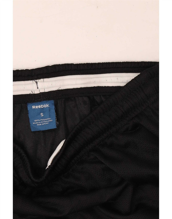 Reebok - Pantalones cortos deportivos para hombre, talla pequeña, poliéster negro
