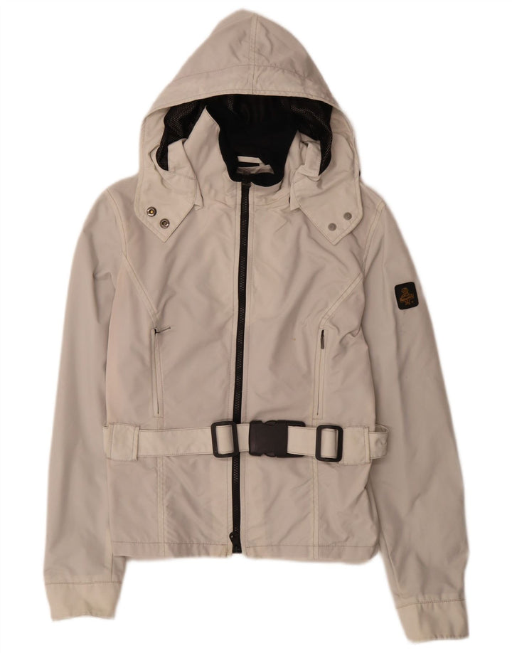 Refrigiwear Chaqueta impermeable con capucha para mujer UK 10 Small Grey Polyamide