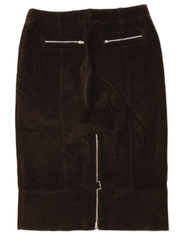 Marella Falda de pana para mujer UK 10 Small W30 Algodón marrón