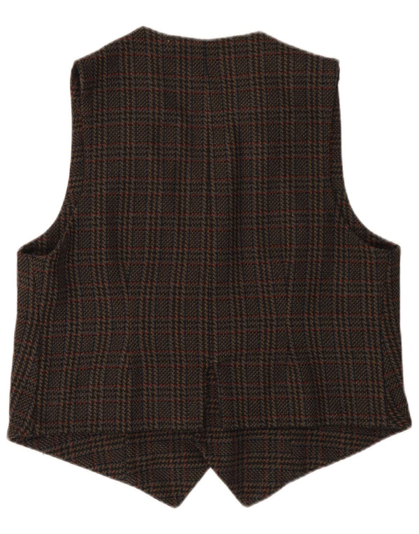 VINTAGE Chaleco para hombre mediano pata de gallo negro