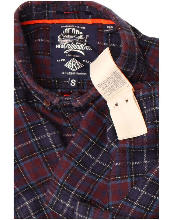 Superdry Camisa De Franela Regular Fit De Algodón A Cuadros Azul Marino Pequeño