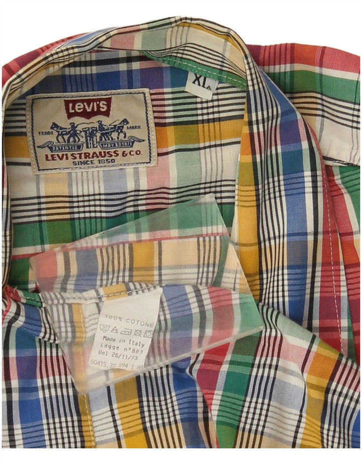 Camisa Levi's Hombre Manga Corta XL Algodón Cuadros Multicolor