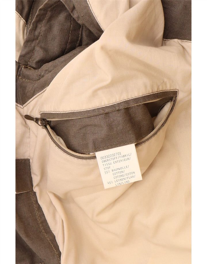 VINTAGE Hombres Gilet Reino Unido 38 Medio Beige Colorblock Algodón