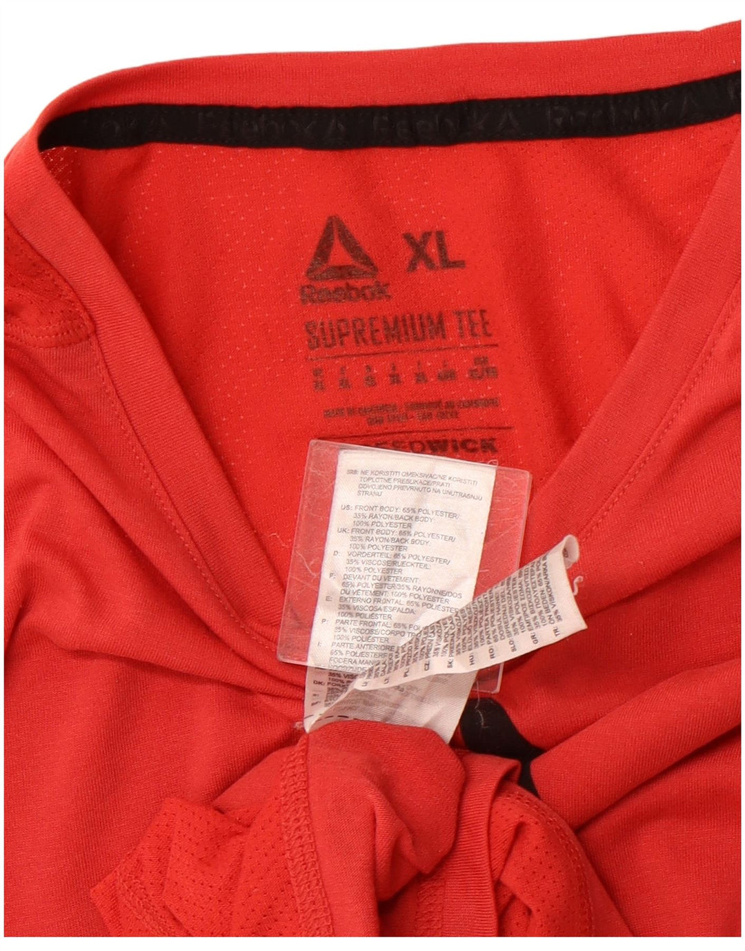 REEBOK Camiseta gráfica para hombre Top XL Rojo Poliéster Deportes