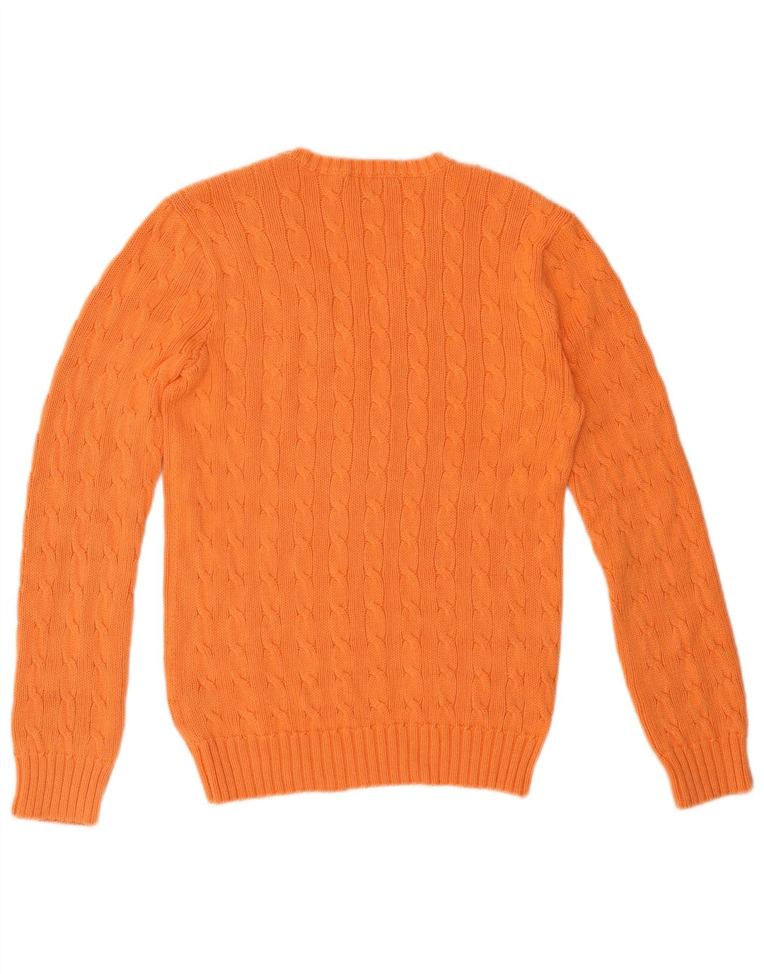 RALPH LAUREN Jersey con cuello en V para mujer UK 14 Grande Algodón naranja