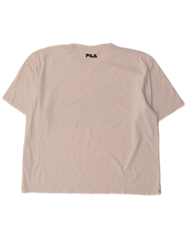 Fila Mens Duke Graphic Camiseta Top Grande Algodón Blanco