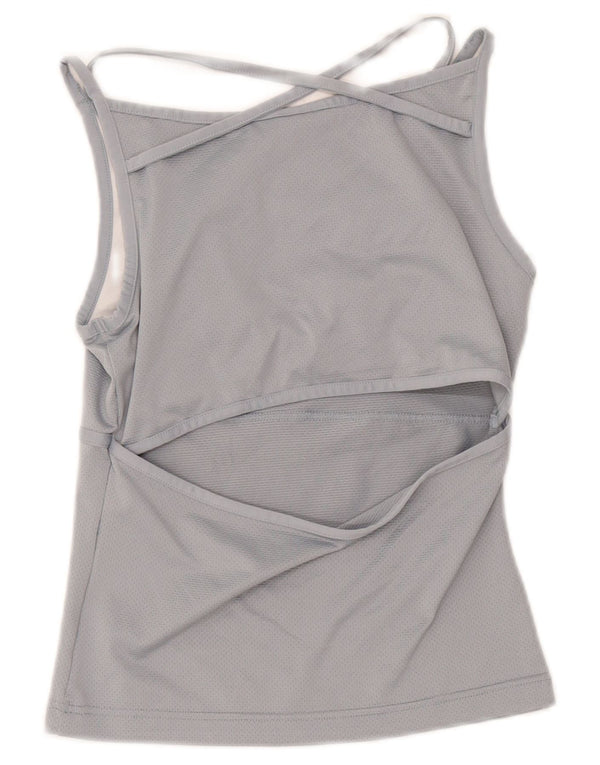 Adidas Mujer Crop Vest Top UK 10 Pequeño Gris Poliéster Deportes