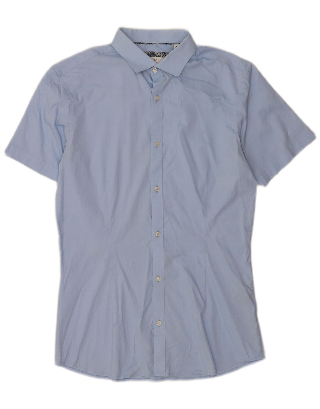 Camisa Jack & Jones Hombre Manga Corta Talla 40 Algodón Azul Medio