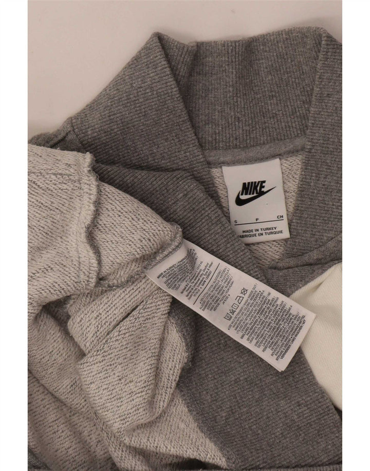 Nike - Chaqueta de chándal con gráfico para hombre, talla pequeña, algodón gris con bloques de color