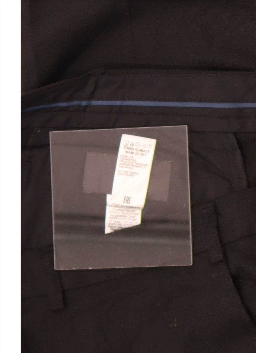 Marks & Spencer Pantalón de traje recto para hombre W36 L29 Poliéster negro
