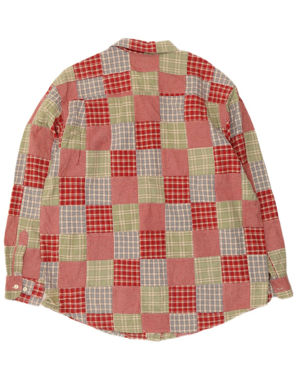 Eddie Bauer Camisa de franela para mujer UK 46 Grande Algodón de patchwork multicolor